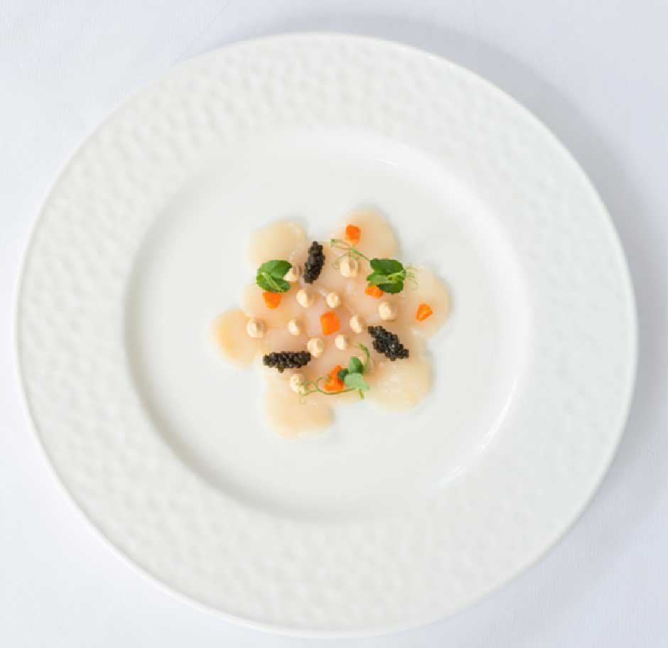 Scallop Carpaccio with Black Caviar