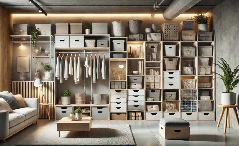 Basement Storage Meets Style