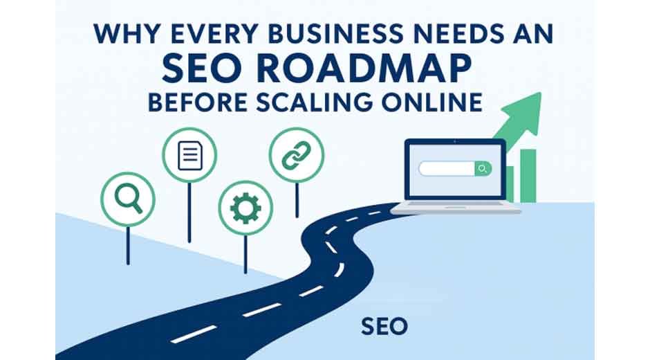 A creative with a text “Why every business needs an SEO Roadmap before scaling online