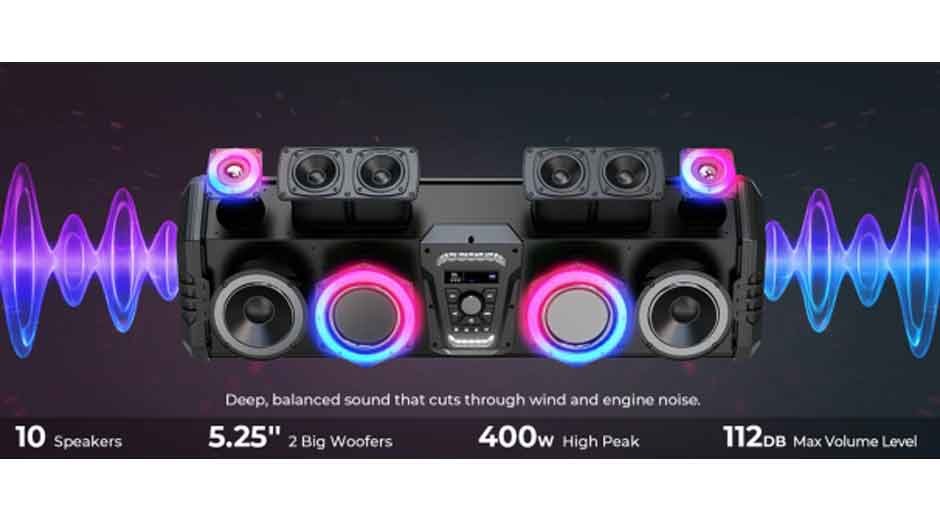 Amp Up Your Ride: Kemimoto Midnight Bluetooth Soundbar for Immersive Audio