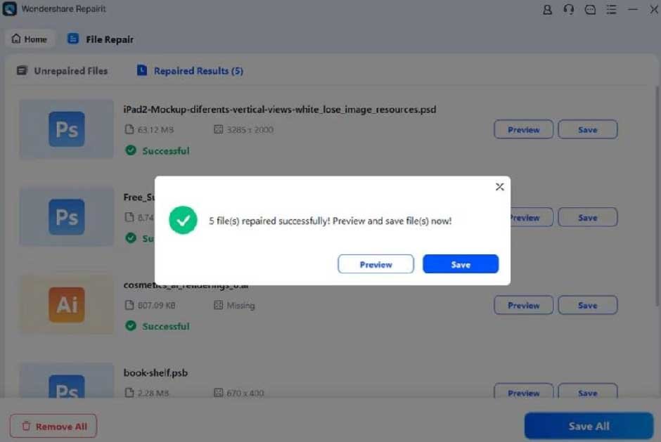 Preview and Save the Repaired PowerPoint File 
